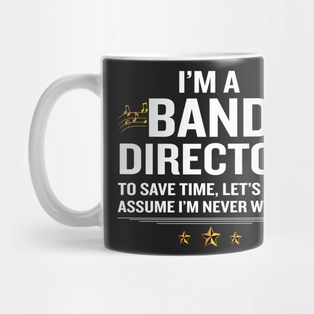 Band Director T-Shirt Funny Quote Gold Awesome Gift by interDesign